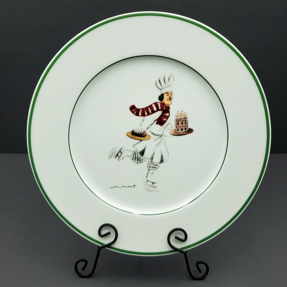 Williams Sonoma Skating Chefs by Guy Buffet Dinner Plate Pierre Serving Plate